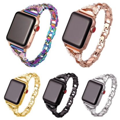 Chain Loop Link Watch Strap for Apple Watch Band 38mm 44mm Metal Strap Bracelet Woman for IWatch Series 8 7 6 SE 5 4