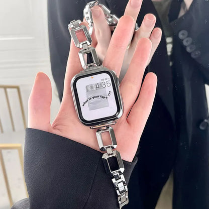 Luxury Women's Strap for Iwatch Series 8 7 Se 6 5 4 3 2 Jewelry Metal Strap for Apple Watch Band 44mm 42mm 40mm