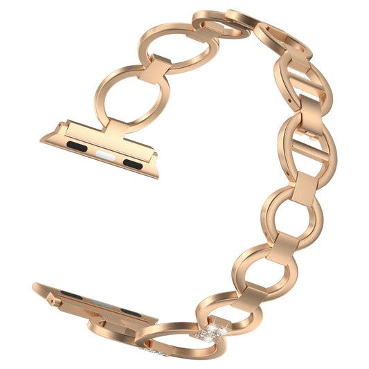 Solid Stainless Steel Chain Watch Band Strap for Apple IWatch 9 8 7 6 5 4 3 2 1