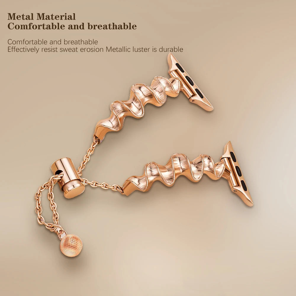 Jewelry Strap for Apple Watch Band Ultra 49mm 41mm 38 44 45mm Luxury Chain Metal Bracelet for IWatch Series 7 8 6 5 4 3 Se Strap