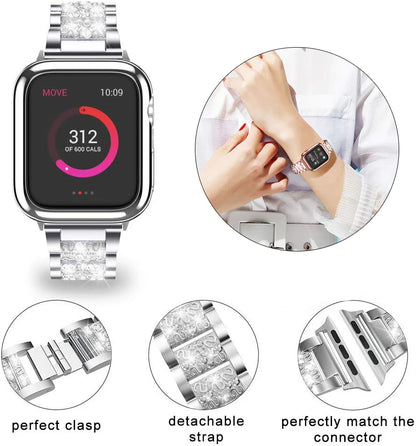 Bracelet Chain Strap for  Apple Watch Series 8 7 6 5 4 SE Stainless Steel Strap for Apple Watch Band 40mm 41mm 44mm 45mm
