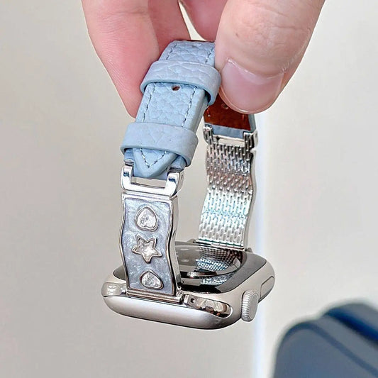 Crystal Rhinestone Half Bangle Wristband for Apple Watch S12 11 10 Women Metal Strap Sparkling