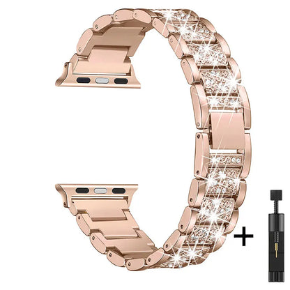 Bracelet Chain Strap for  Apple Watch Series 8 7 6 5 4 SE Stainless Steel Strap for Apple Watch Band 40mm 41mm 44mm 45mm