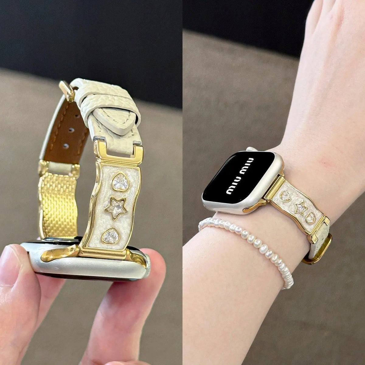 Crystal Rhinestone Half Bangle Wristband for Apple Watch S12 11 10 Women Metal Strap Sparkling
