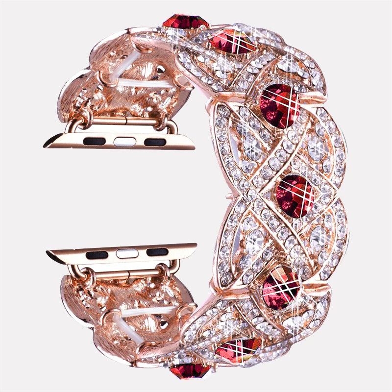 Diamond Metal Strap for Iwatch Series 8 7 6 SE 5 4 3 Bling Watch Band for Apple Watch Ultra 38mm 45mm 49mm Fashion Strap