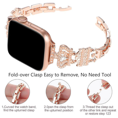 Premium Stainless Steel Crown Strap for Apple Watch Ultra 2 Series 10 9 8 7 6 5 SE 49 46 45 44 42 41 40 38mm Durable Metal Band