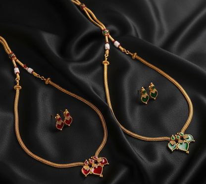 AUR037-Single Pendant Necklace and Earring
