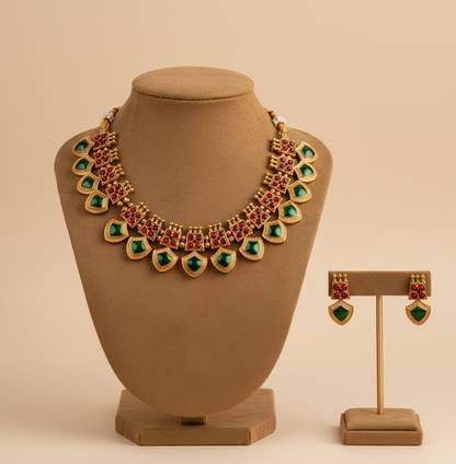 AUR038-Traditional Necklace and Earring