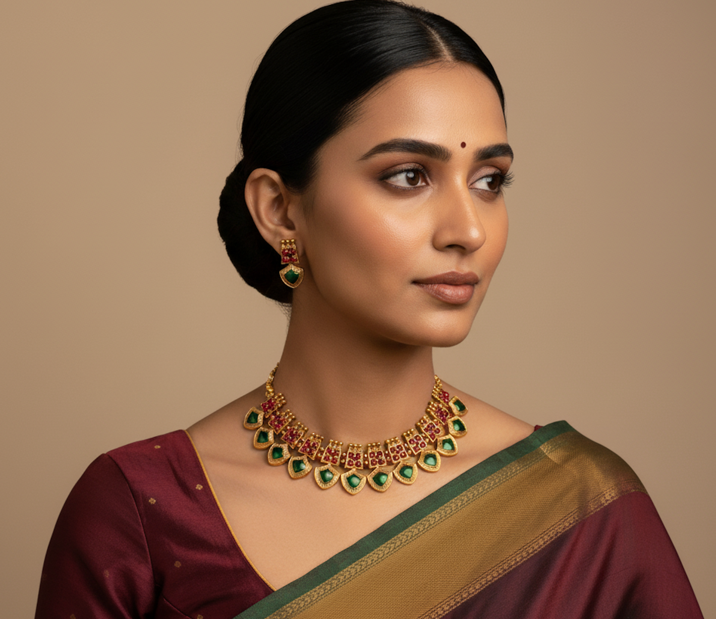 AUR038-Traditional Necklace and Earring