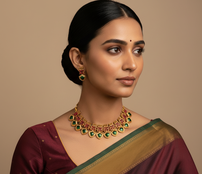 AUR038-Traditional Necklace and Earring