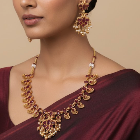 AUR044- Traditional Jewelry Set - Necklace and Earring