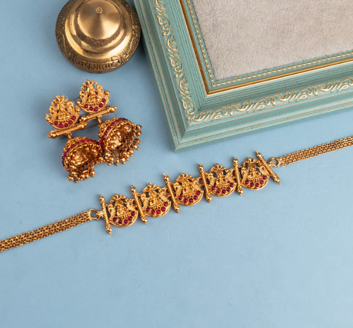 AUR040- Traditional Choker Set - Necklace and Earring