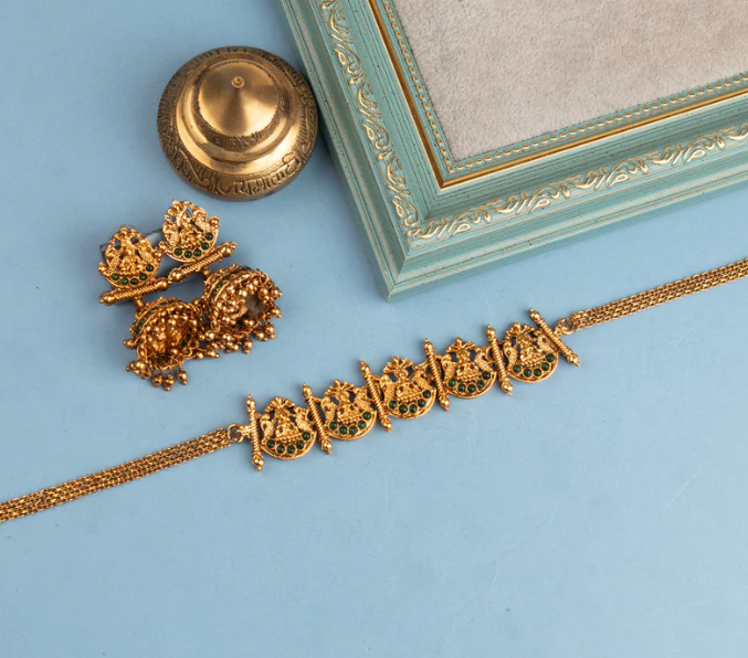 AUR040- Traditional Choker Set - Necklace and Earring