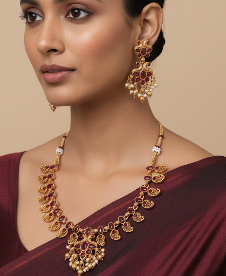 AUR044- Traditional Jewelry Set - Necklace and Earring