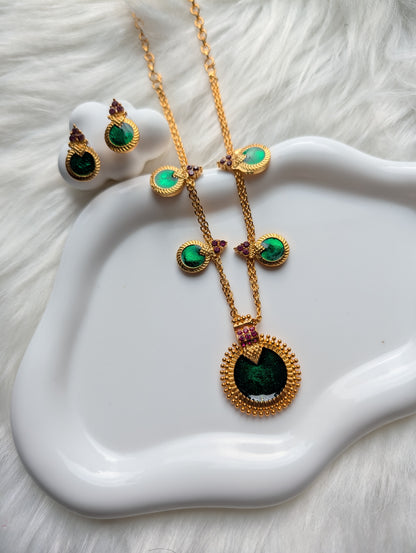 AUR083 - Traditional Simple Necklace and Earring