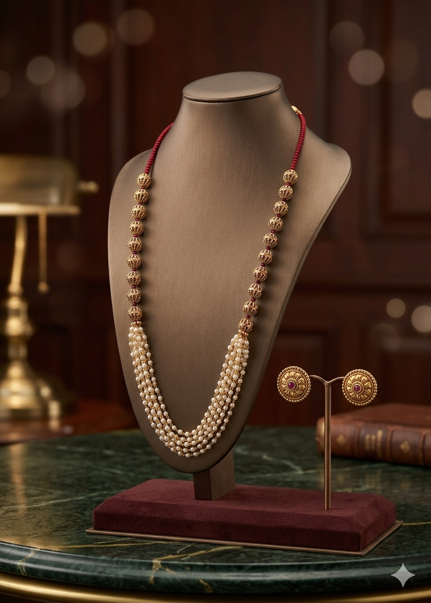 AUR279- Premium Traditional Necklace and Earrings Set
