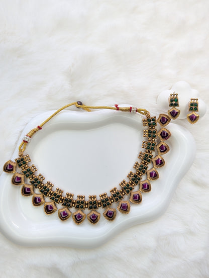 AUR088- Traditional  Necklace and Earring