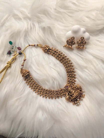 AUR0202- Temple Idol Necklace and Earring