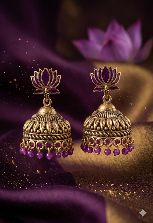 AUR277- Lotus Jhumka