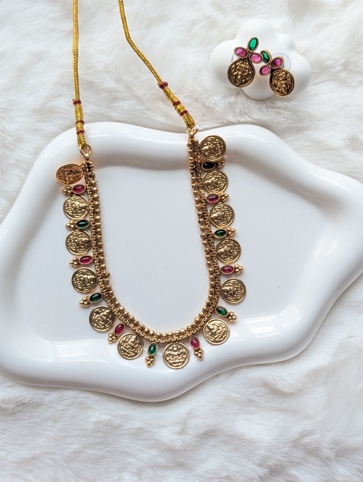 AUR096- Coin Necklace and Earring