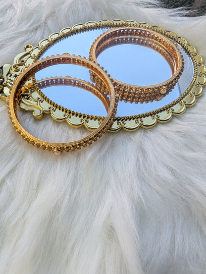 AUR061 - Traditional Bangle White Pearl (2 in a set)