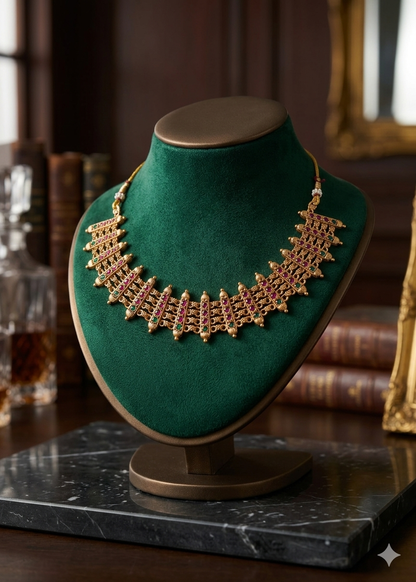 AUR280-  Traditional Necklace and Earrings Set