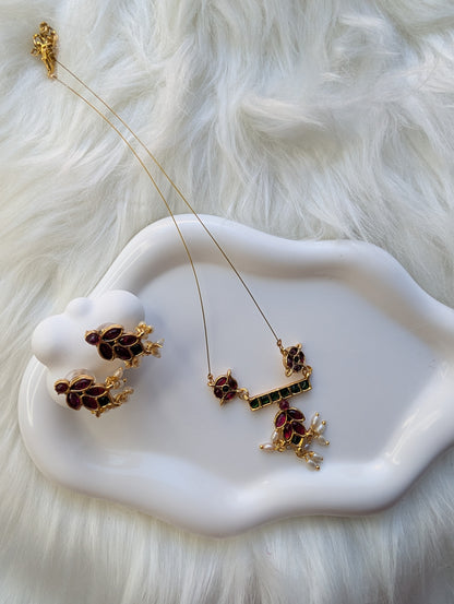 AUR055-  Invisible Chain - Necklace and Earring