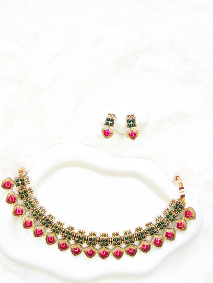 AUR088- Traditional  Necklace and Earring