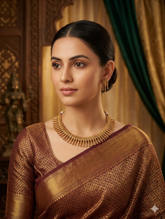 AUR244-Mullamottu Necklace and Earrings Set
