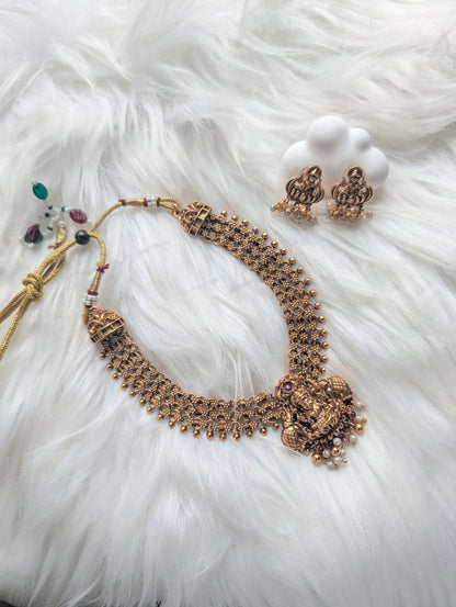 AUR0202- Temple Idol Necklace and Earring