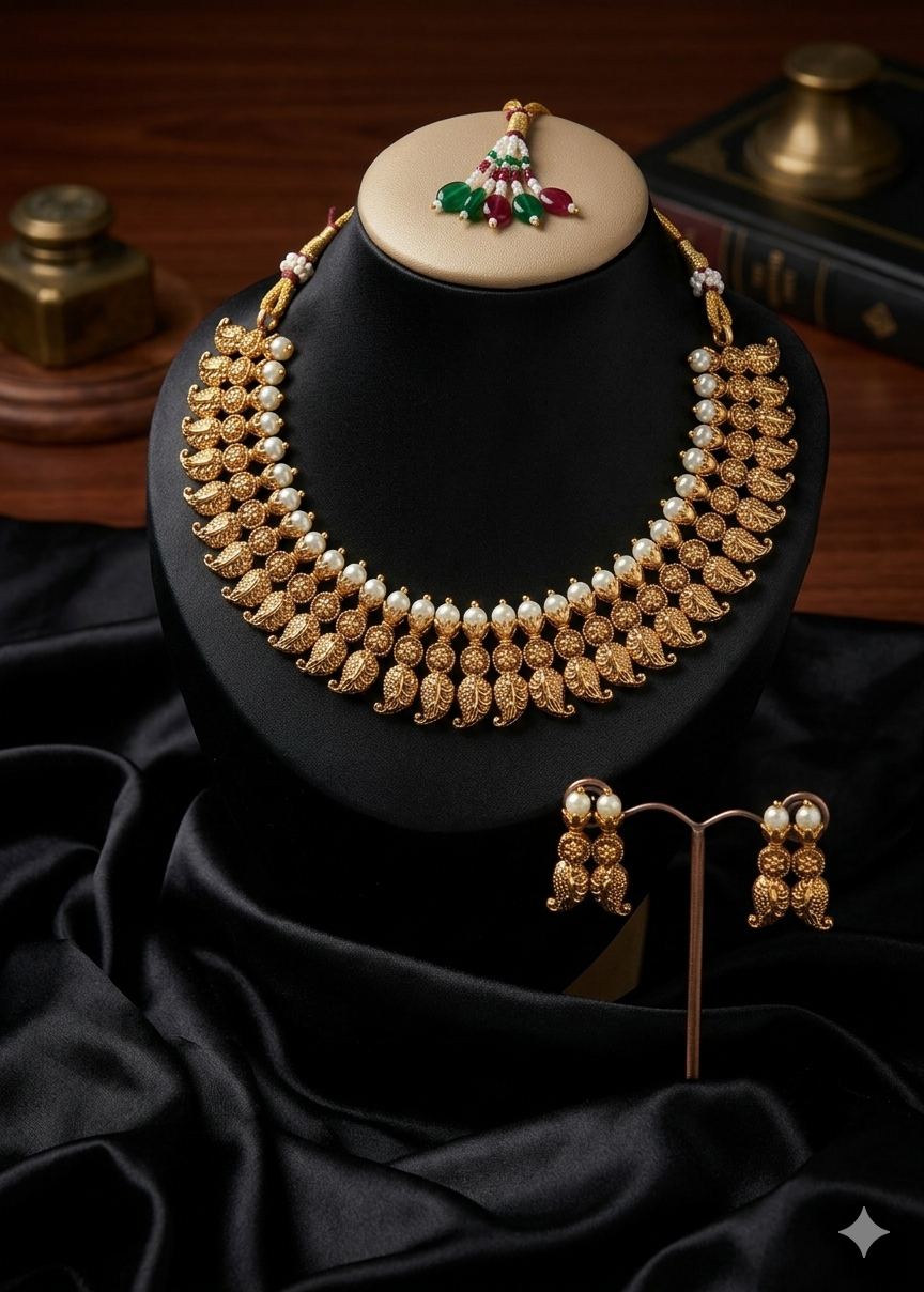 AUR281-  Traditional Necklace and Earrings Set