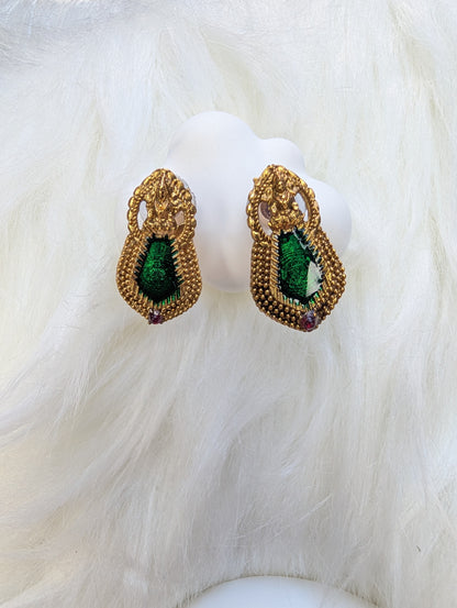 AUR051- Simple Temple Jewelry -Necklace and Earring