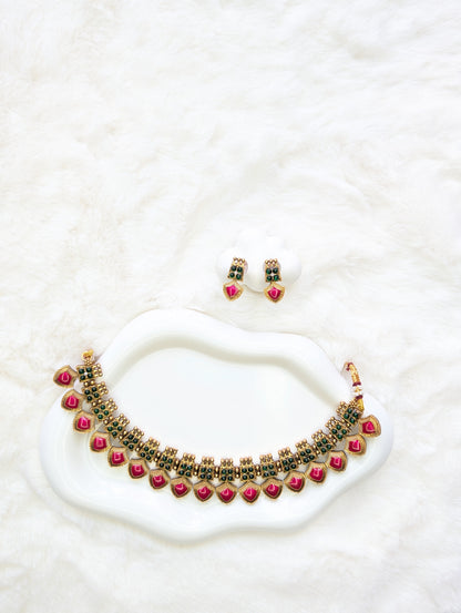 AUR088- Traditional  Necklace and Earring