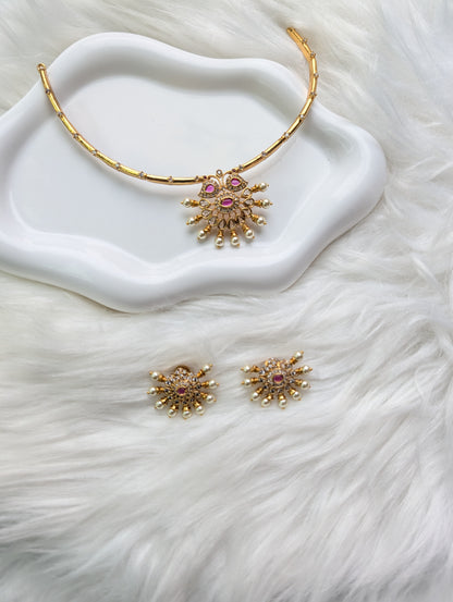 AUR227-   Necklace and Earrings Set