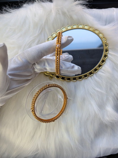 AUR061 - Traditional Bangle White Pearl (2 in a set)