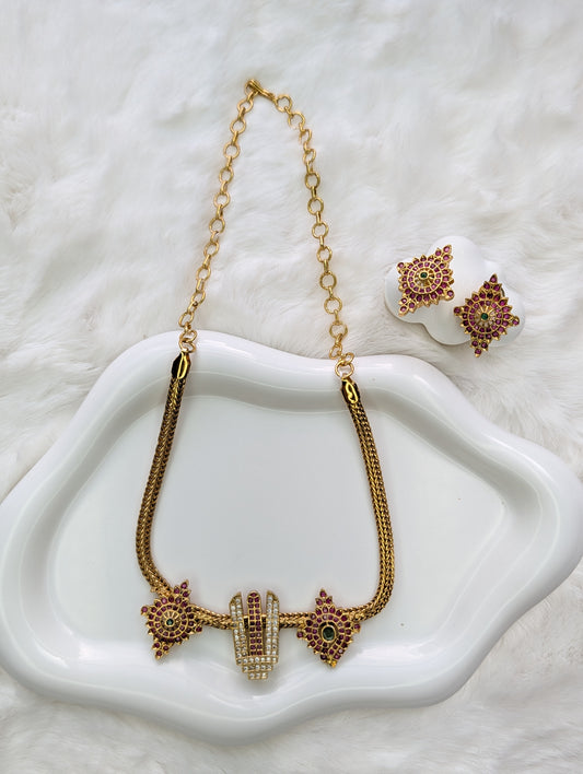 AUR100-  Necklace and Earring