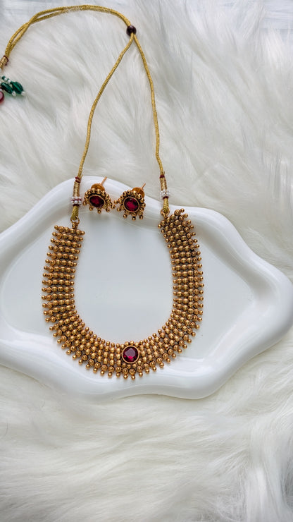 AUR078- Traditional Necklace and Earring