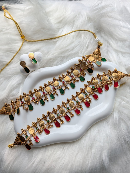 AUR082 - Traditional Choker Necklace and Earring