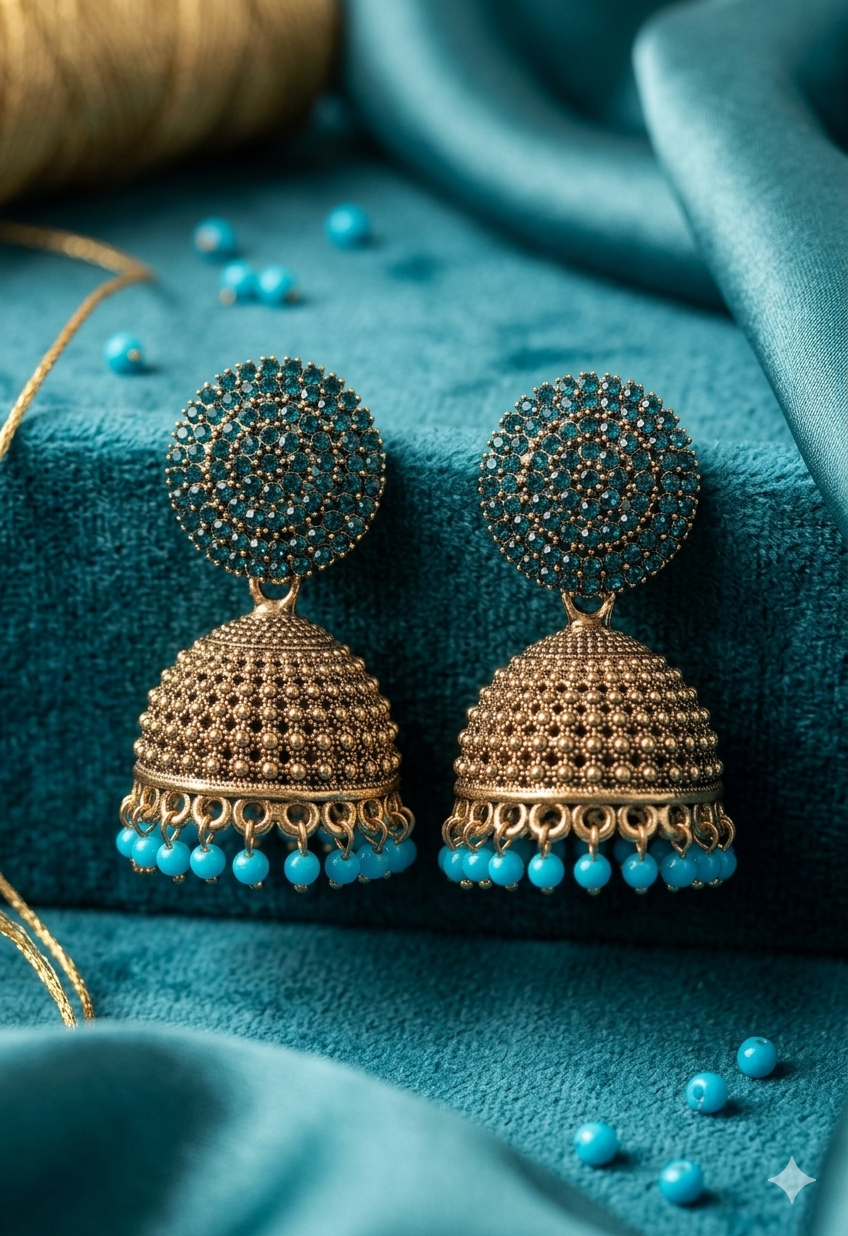 AUR269-  Stone Jhumka